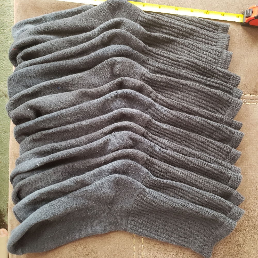 7 Pairs Youth Black Socks